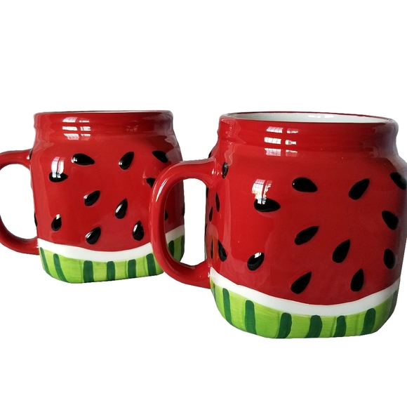 Other - 🆕Watermelon Summer Ceramic Set of 2 Mugs Other - 🆕Watermelon Summer Ceramic Set of 2 Mugs